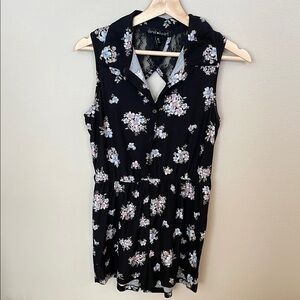 Derek Heart Black Floral Sleeveless romper